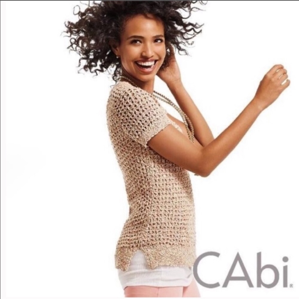 Cabi || Knit Boho Pullover Coverup Sorbet Top